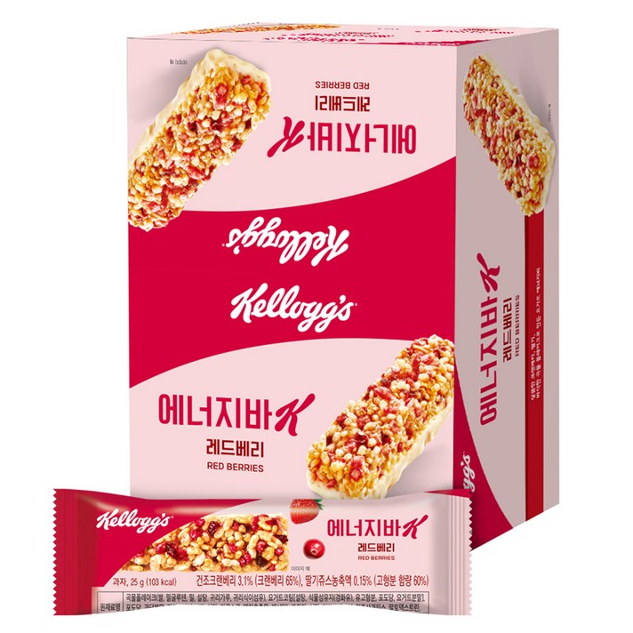 켈로그 레드베리 시리얼 에너지바, 25g, 12개