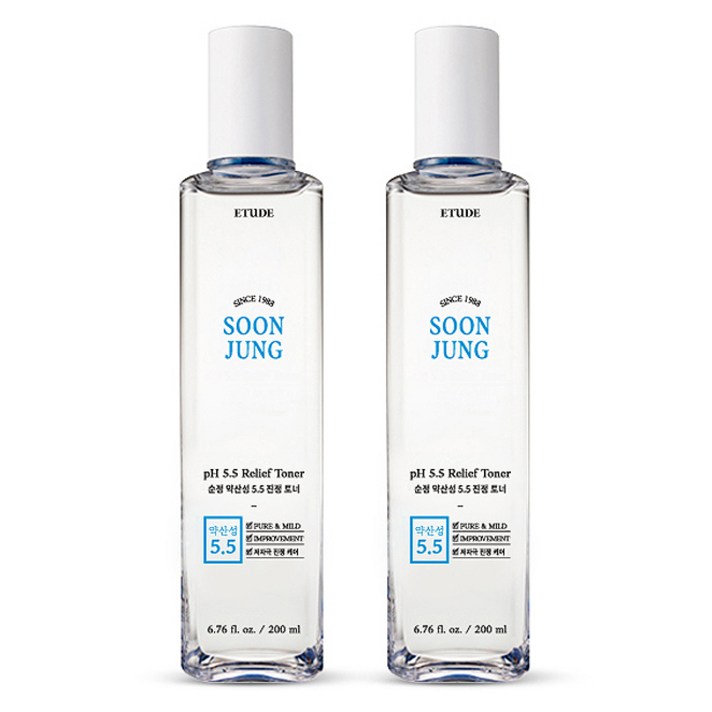에뛰드 순정 약산성 5.5 진정토너, 200ml, 2개