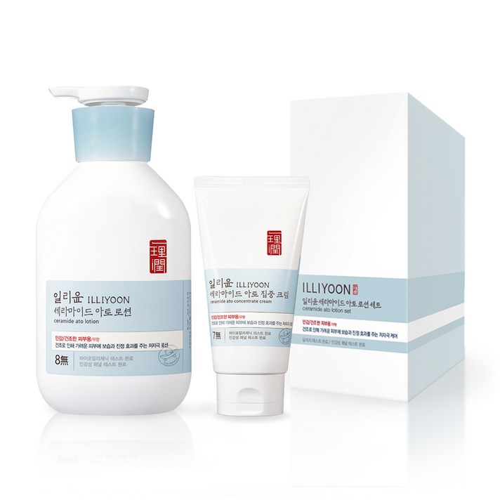 일리윤 세라마이드 아토 로션 528ml + 집중크림 150ml 바디세트 무향, 1세트