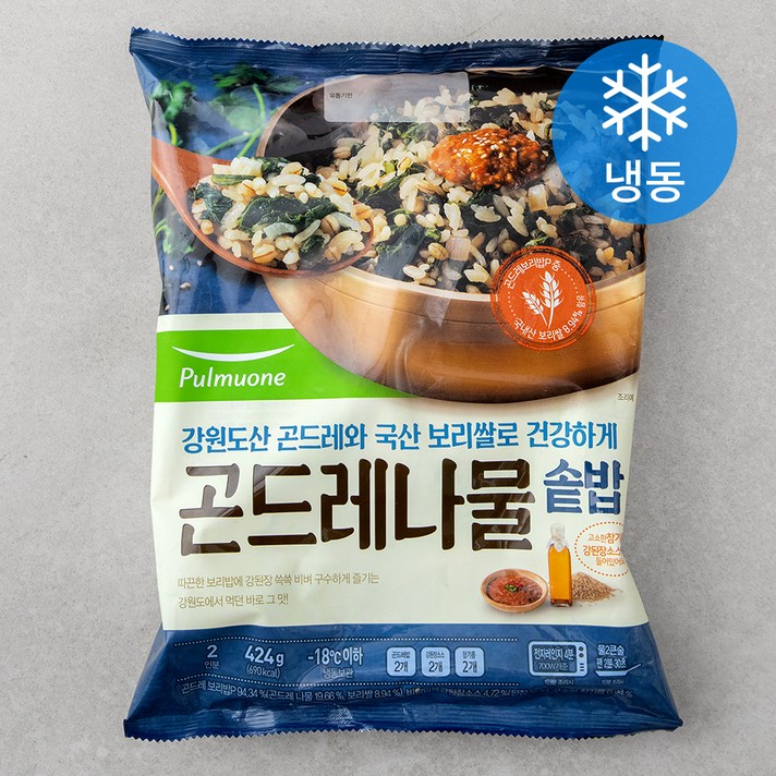 
                                                        풀무원 곤드레나물 솥밥 200g x 2개 + 소스 12g x 2개 (냉동), 424g, 1개
                                                    