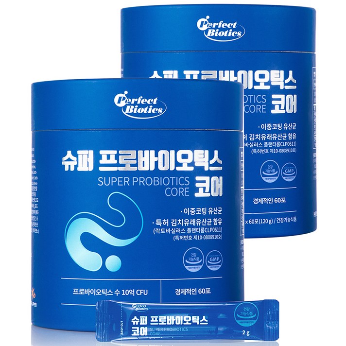  비타민마을 퍼펙트바이오틱스 슈퍼 프로바이오틱스 코어 유산균 60p, 120g, 2개 
