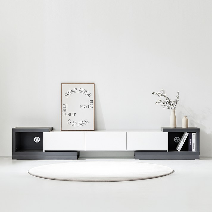  동서가구 이즈 살몬 확장형 거실장 2300 방문설치, 그레이화이트 