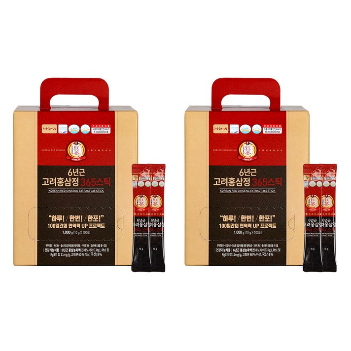 정원삼 6년근 고려홍삼정 365 스틱, 10g, 200포