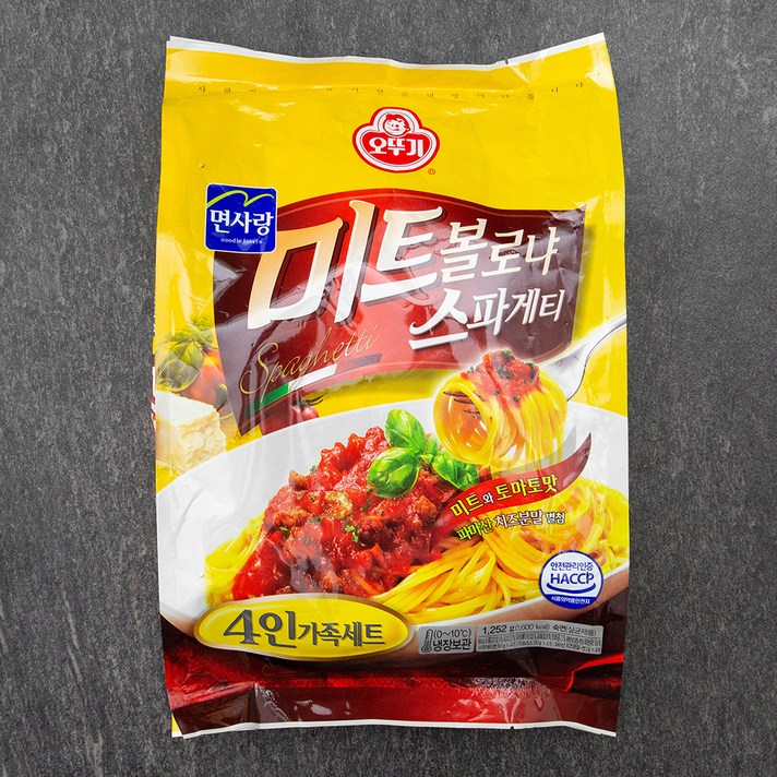 오뚜기 면사랑 미트 볼로냐 스파게티 4인분, 1252g, 1개