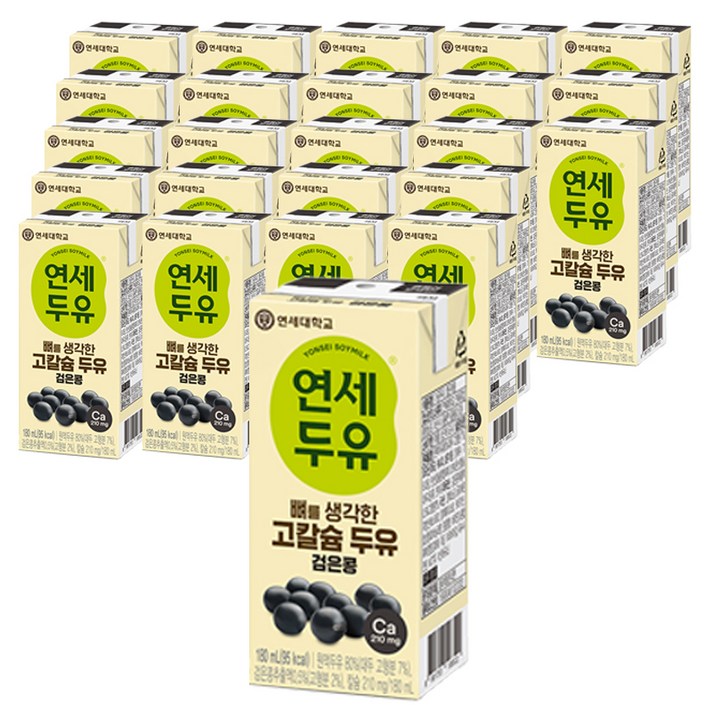  연세두유 뼈를 생각한 고칼슘 두유 검은콩, 180ml, 96개 