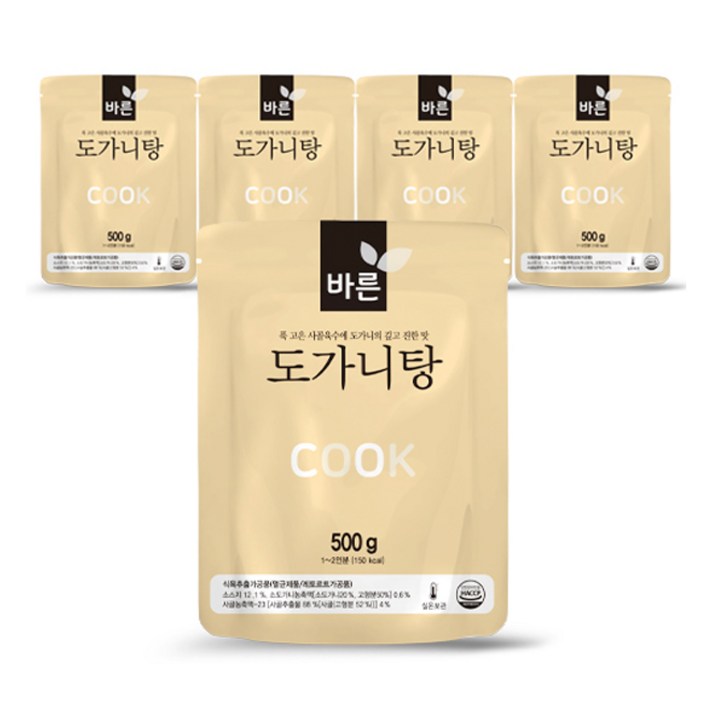 바른 도가니탕, 500g, 5개