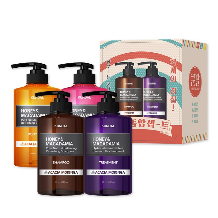 쿤달 뉴트로 바디 케어 4종 선물 세트 아카시아모링가향, 1세트