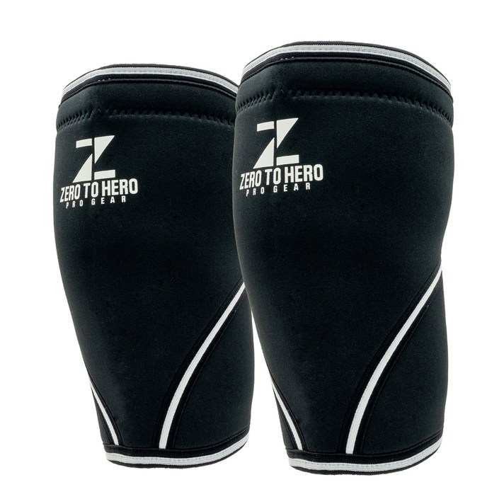 
                                                        제로투히어로 네오프렌 헬스 무릎보호대 7mm BLACK + WHITE, 2개
                                                    