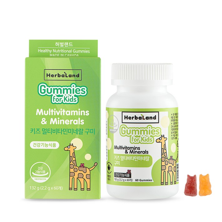 허벌랜드 키즈 멀티비타민 미네랄 구미, 60정, 1개