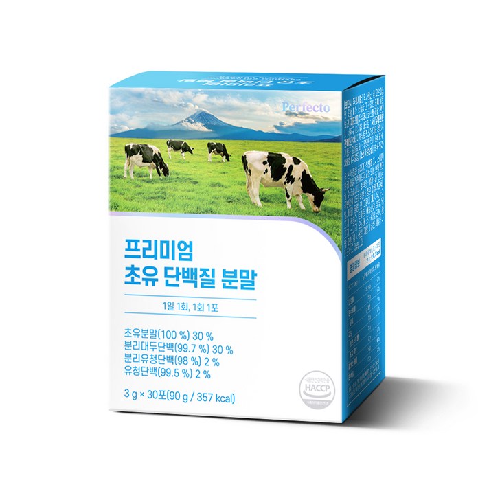 퍼펙토 프리미엄 초유 단백질 분말 스틱, 30개, 3g