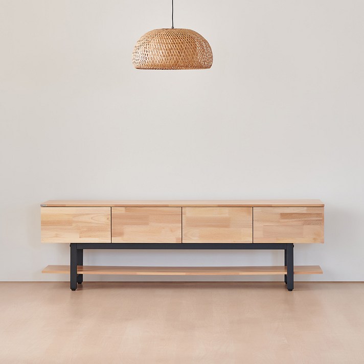  동서가구 니처 고무나무 1800 거실장 방문설치, 내추럴 