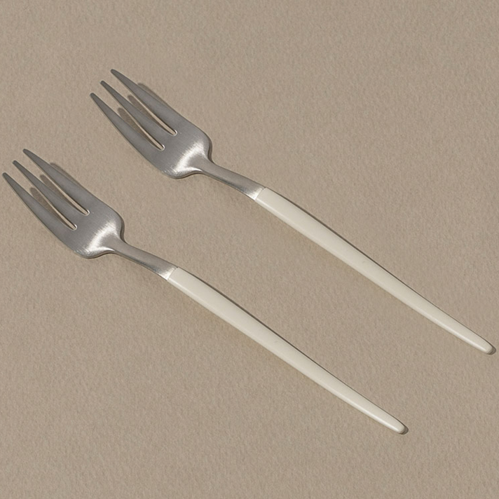 쓰임 마리벨 실버 티포크, 크림화이트, 2개