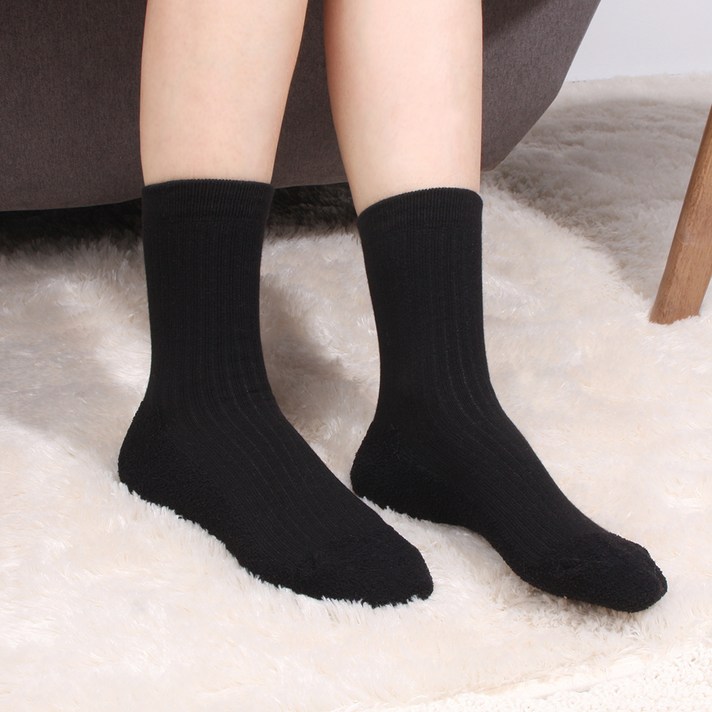 두발로 여성용 수면 골지 중목 양말 4켤레