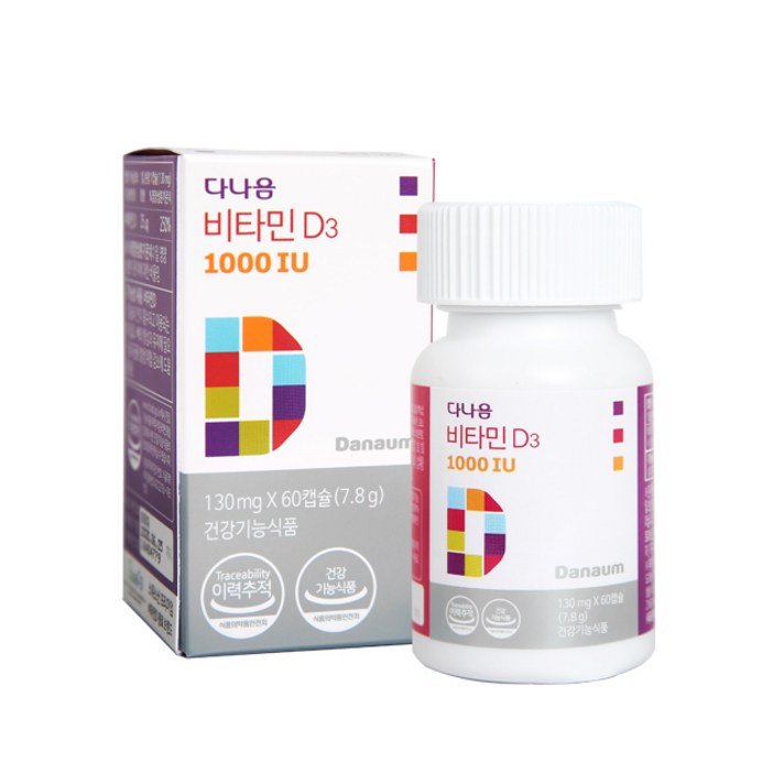 다나음 비타민 D 1000IU 연질캡슐 (어린이용), 60정, 1개