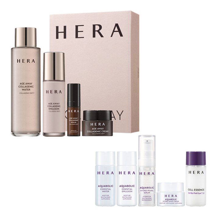 헤라 에이지어웨이 콜라제닉 워터 PWP 2종 세트 + 아쿠아볼릭심플5종세트, 1세트