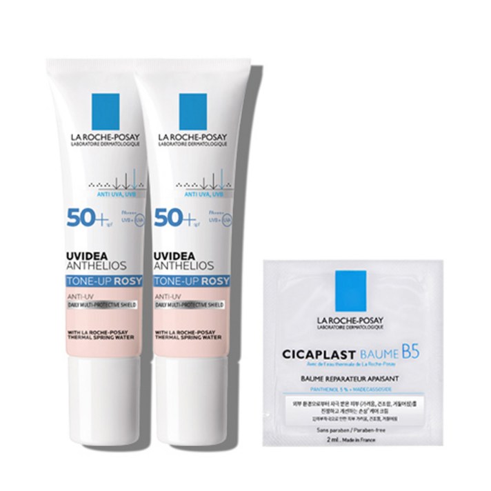 라로슈포제 유비데아 안뗄리오스 톤업 로지 크림 30ml × 2p + 시카플라스트 밤 B5 2ml, 1세트
