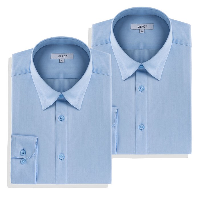 빌락트 남성용 프리미엄 드레스 긴팔 정장 와이셔츠 2p