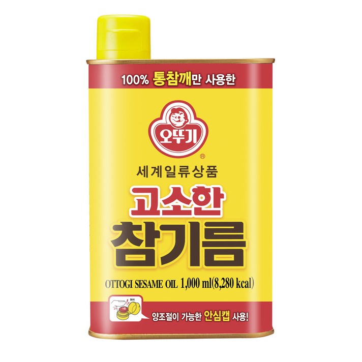 오뚜기 고소한 참기름 캔, 1000ml, 단품