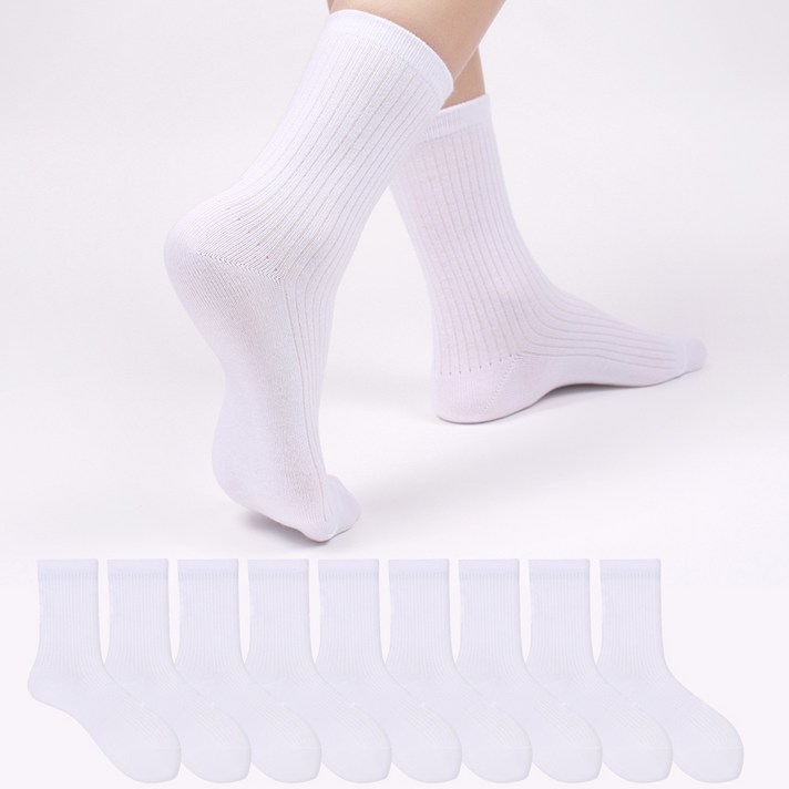 두발로 여성용 스프링 중목 양말 10켤레