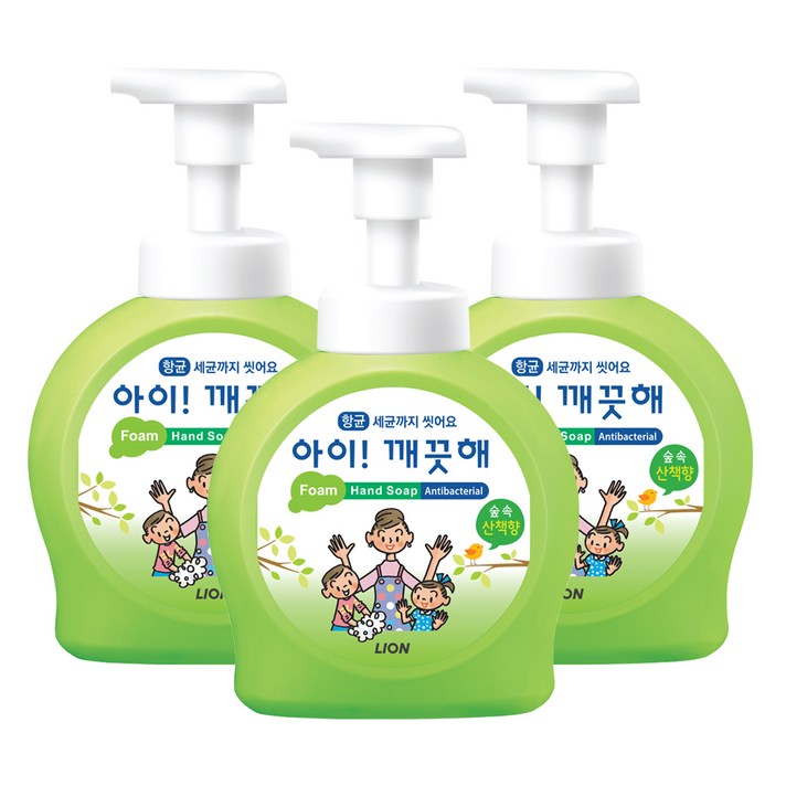 아이깨끗해 핸드솝 숲 속 산책향, 490ml, 3개