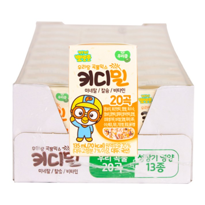  뽀로로 키디밀 성장 밸런스 음료 135ml, 24개, 두유 
