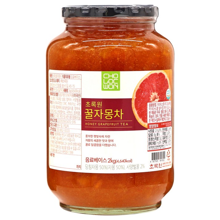 초록원 꿀자몽차, 2kg, 1개