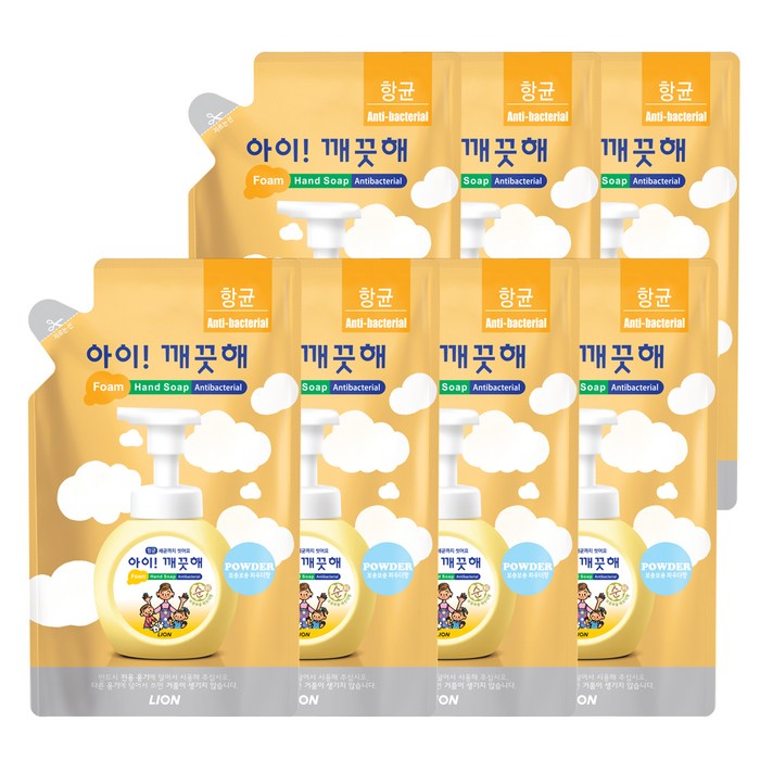 아이깨끗해 핸드워시 거품형 리필 순, 200ml, 7개