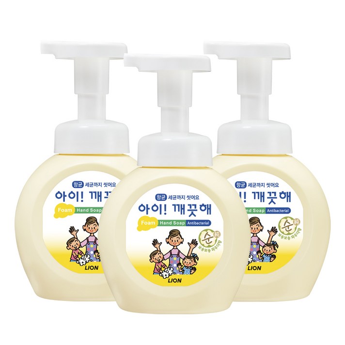 아이깨끗해 핸드워시 순 보송보송 파우더향, 250ml, 3개