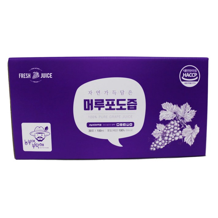 농부야부탁해 머루포도즙, 100ml, 30개