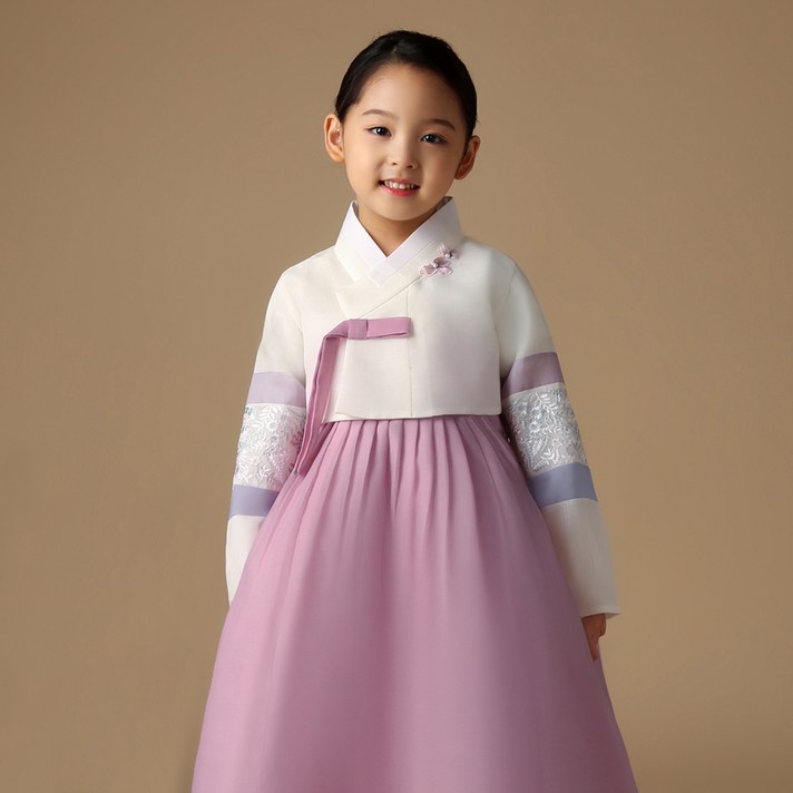 금동이아가한복 여아용 여보라꽃패치 아동한복세트 AW131 + 복주머니