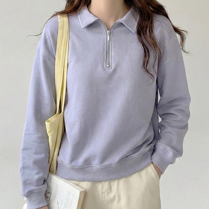 파라다이소 아이캔심플 어반 캐주얼 무드 하프집업 카라 맨투맨