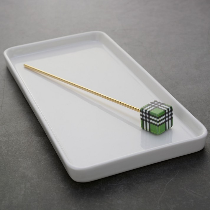 핸날 체크 스퀘어볼 비녀