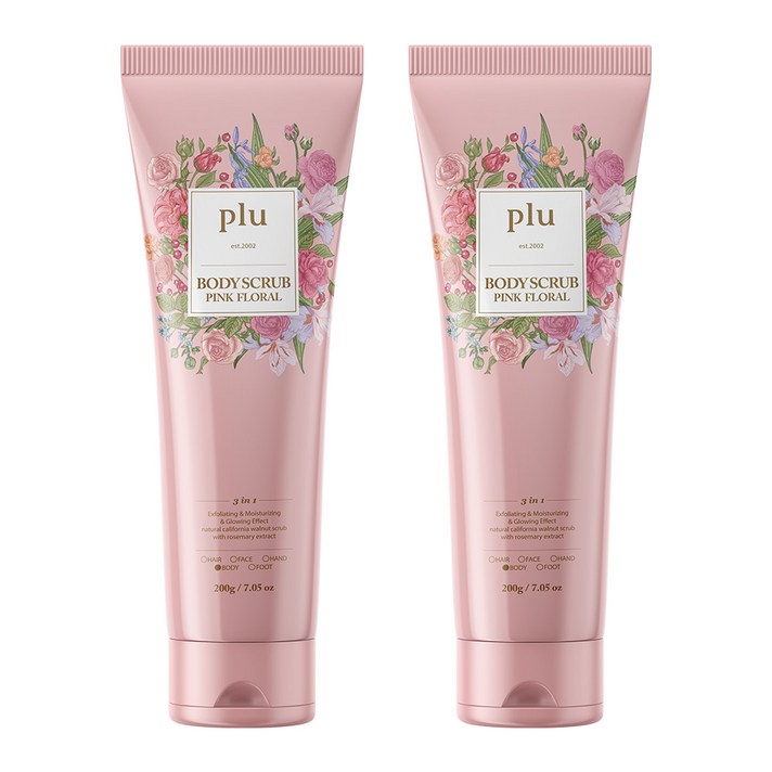 플루 바디스크럽 핑크플로럴, 200g, 2개