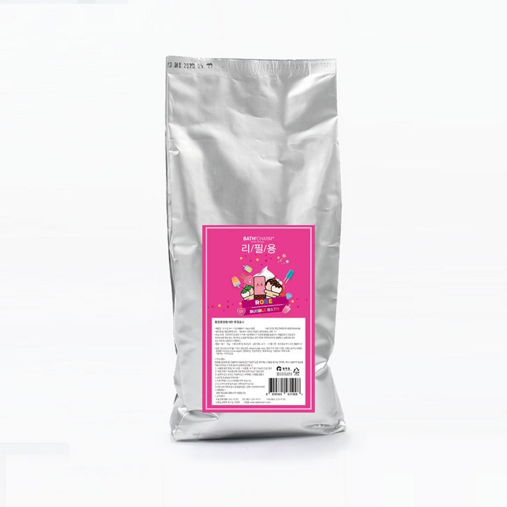 바스참 칼라 크림 버블바스 리필용 로즈, 1kg, 1개