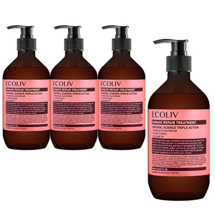 에코리브 데미지 리페어 헤어트리트먼트, 500ml, 4개