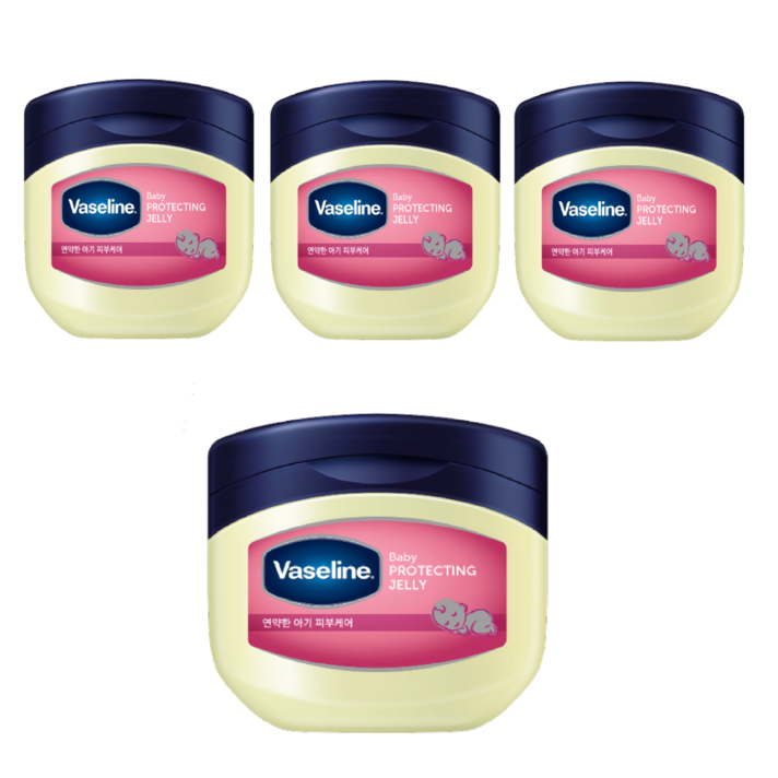 바세린 프로텍팅 젤리 베이비 바디버터 베이비 파우더향, 100ml, 4개
