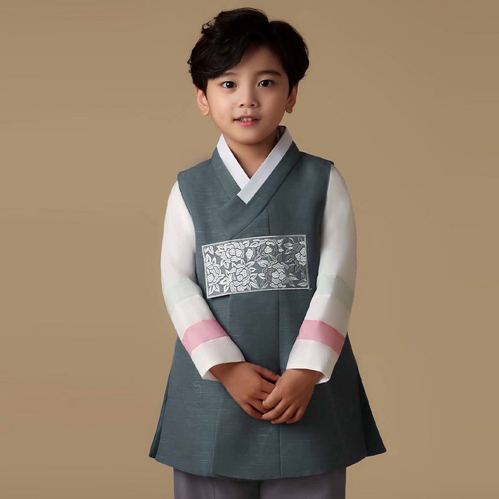 금동이아가한복 남아용 남카키장미보 아동한복세트 AM132 + 복주머니