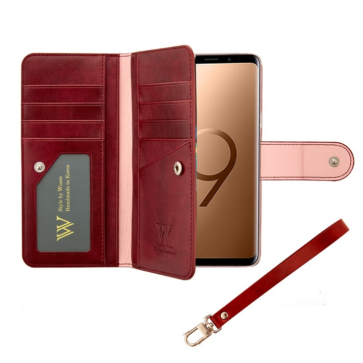 에스엠모바일 밴티지컬렉션 수제 카드지갑 다이어리 휴대폰 케이스  핸드스트랩