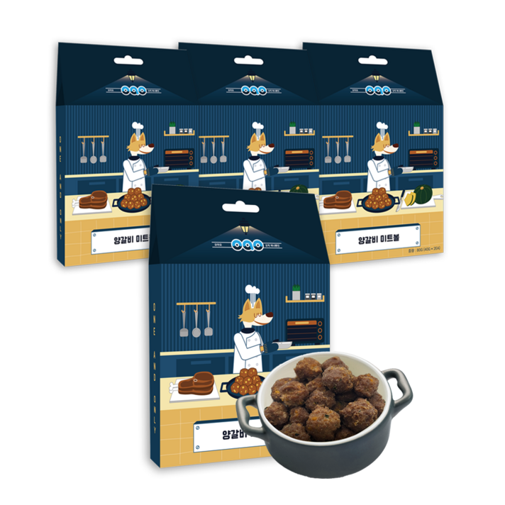 오아오 강아지간식 미트볼 80g, 4개, 단호박, 양갈비살