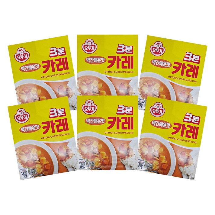 오뚜기 즉석 3분 카레 약간매운맛, 200g, 6개입