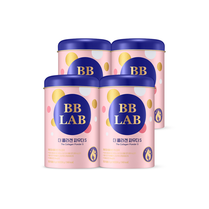 뉴트리원 본사 고현정 비비랩 더 콜라겐 파우더S 먹는 저분자 피쉬 콜라겐 가루 업그레이드 시즌2 + 활력환, 4box