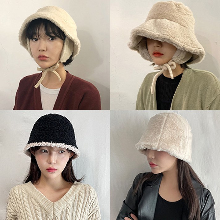 롭스 / [특가]데일리 양털뽀글이 귀도리벙거지 버킷햇 5종택1