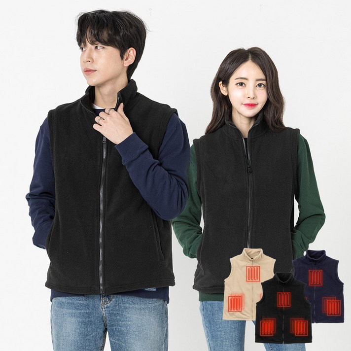 스마트 USB 발열조끼 여성 남성 열선 온열 후리스 겨울 조끼
