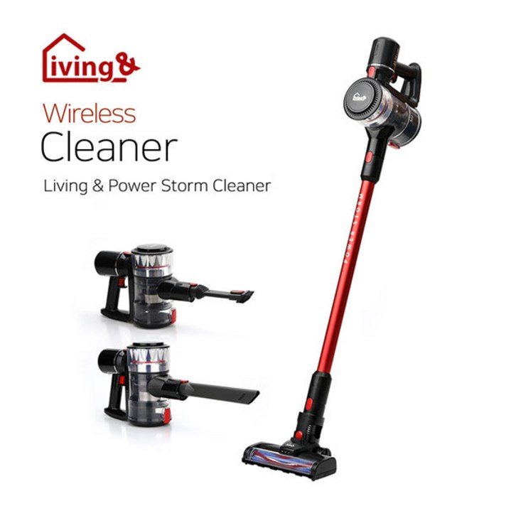 [청소용품] 리빙앤 WIRELESS CLEANER (분리형 고용량 배터리 / 원터치 버튼 먼지통 / 물세척이 가능한 먼지통&필터), LNPS-LV12