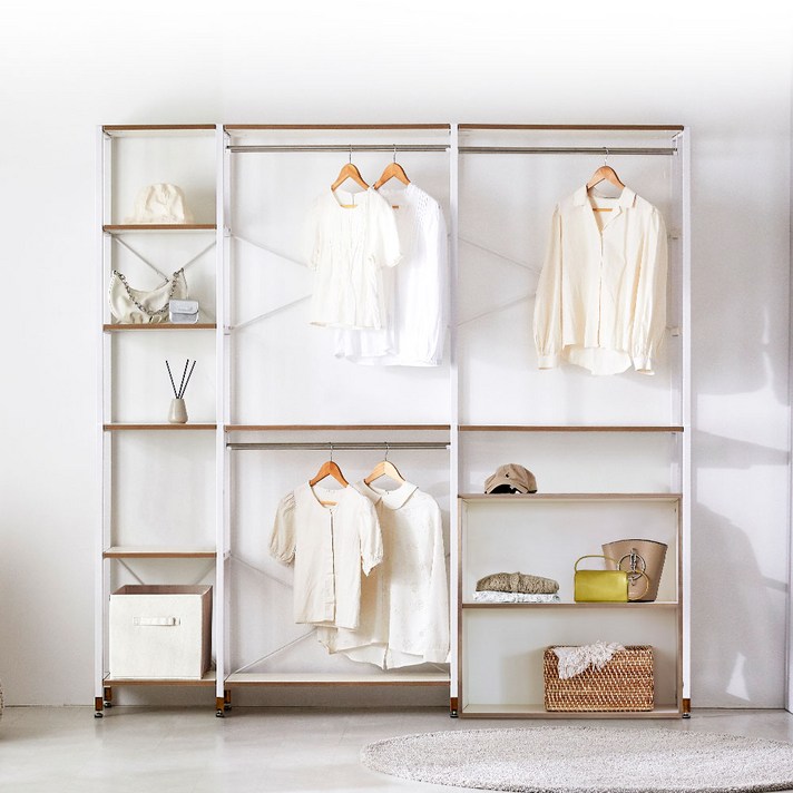 상도가구 모던하임 화이트 2000 박스형 수납 행거