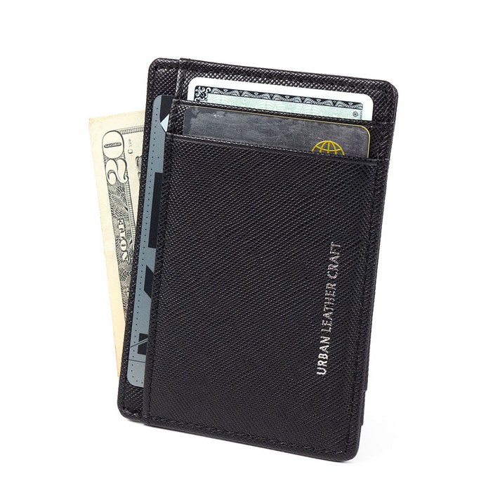 이탈리안 사피아노 가죽 남자 카드지갑 카드홀더