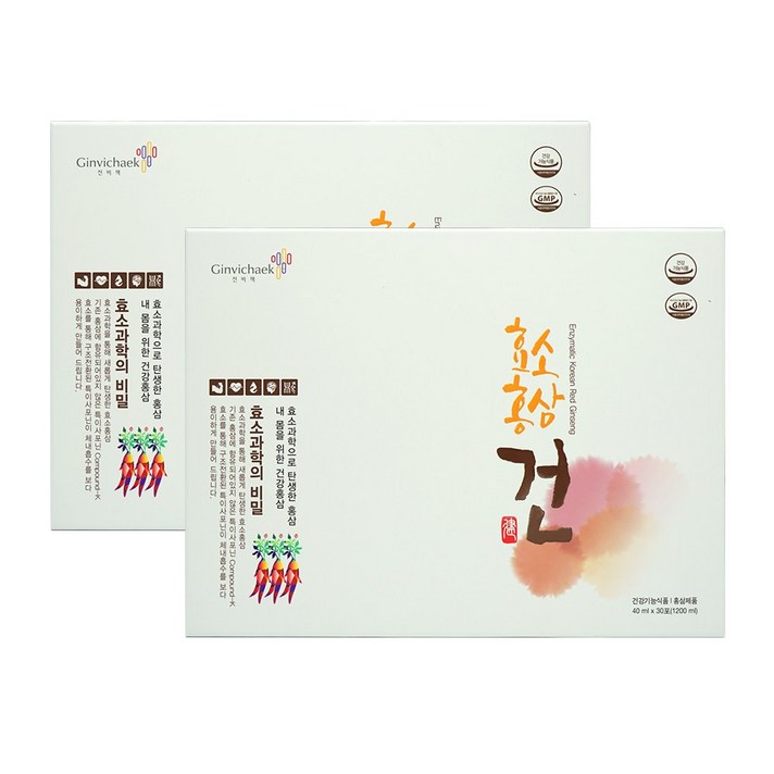 효소홍삼 건 (건강기능식품 40ml x 60포-2box) 2개월분, 40ml x 60포 2개월