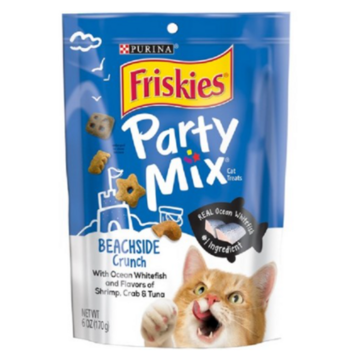 프리스키 파티믹스 멀티팩 고양이 간식 170g, 비치사이드(리얼참치 + 새우 + 게살 혼합맛), 8개