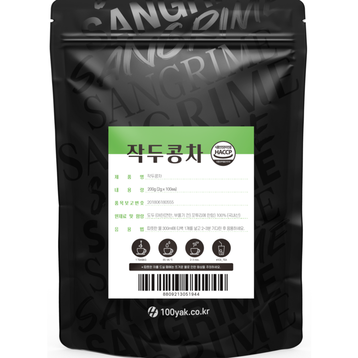 
                                                        산그리메 국내산 작두콩차 100티백 대용량 PLA 생분해필터 삼각티백차, 1개, 100개입
                                                    