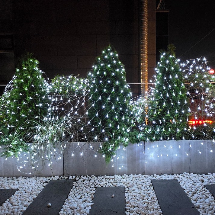 크리스마스 LED 24V 그물전구 160구 잔디 나무 캠핑 줄조명 야외 벽 트리 1분설치, 백색, 10개